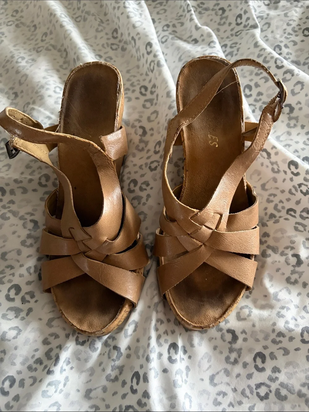 Tan Women's Aerosoles Wedge Sandals - Strappy Slingback - 6